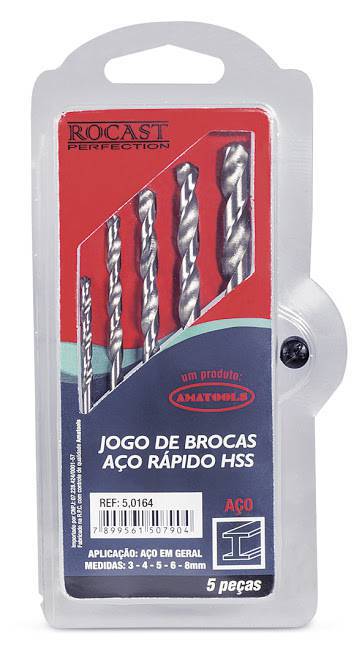 JG Brocas HP AR-M 5 Peças 3.0 a 8.0 MM