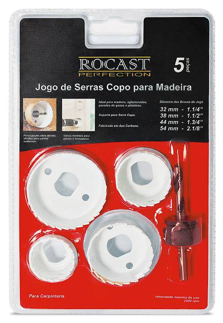 KIT Serra Copo P/Madeira 32-54 MM 5 Pçs