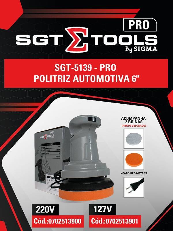 SGT-5139 - Pro - 127V - Politriz Automotiva 6"