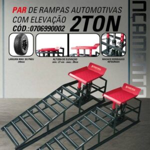Par de Rampas Automotivas com Elevacao - Capacidade 2 Ton - 380NM
