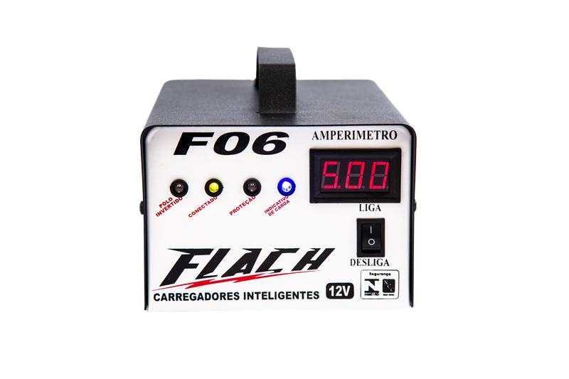 Carregador Inteligente 6A C/Aux. Bateria na Part. 06A - 12V