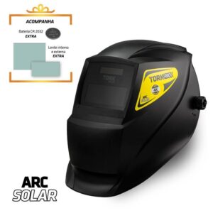 Super Tork MSEA-601 — Máscara de Solda - Arc Solar 4K - Extra ( 1 Bateria + 1 Lente Interna + 1 Lente Externa )