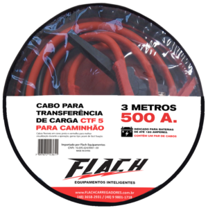Cabo de Transferência 500A - Cabo Flex. 16MM - 3MT