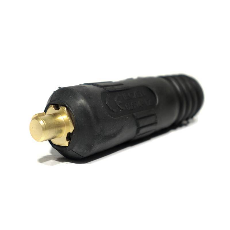 CONECTOR MACHO CABO DE SOLDA 9mm CAPA DE BORRACHA
