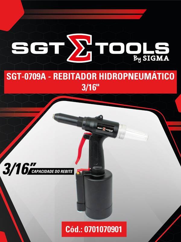 SGT-0709A - Rebitador Hidropneumatico 3/16"