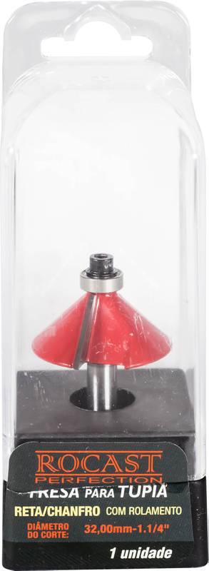 Fresa P/Tupia Moldura Reta/Chanfro 1.1/4" X 1/4" C/Rolamento