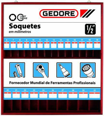 19EP Expositor Soquete Encaixe 1/2" - Milimetricas