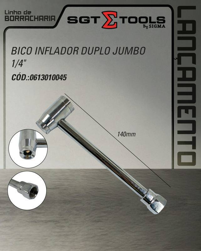 Bico Inflador Duplo Jumbo 1/4"