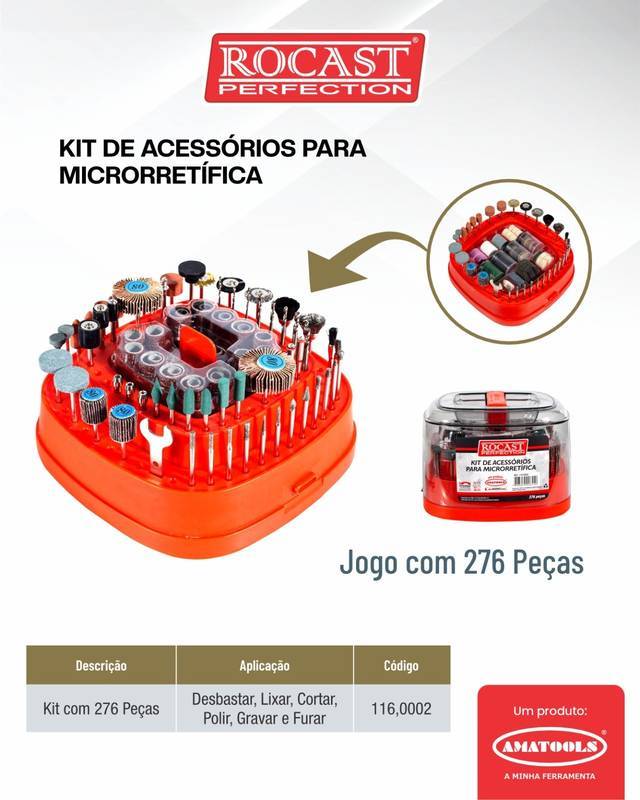 KIT Acessórios P/ Microrretífica 276 Peças