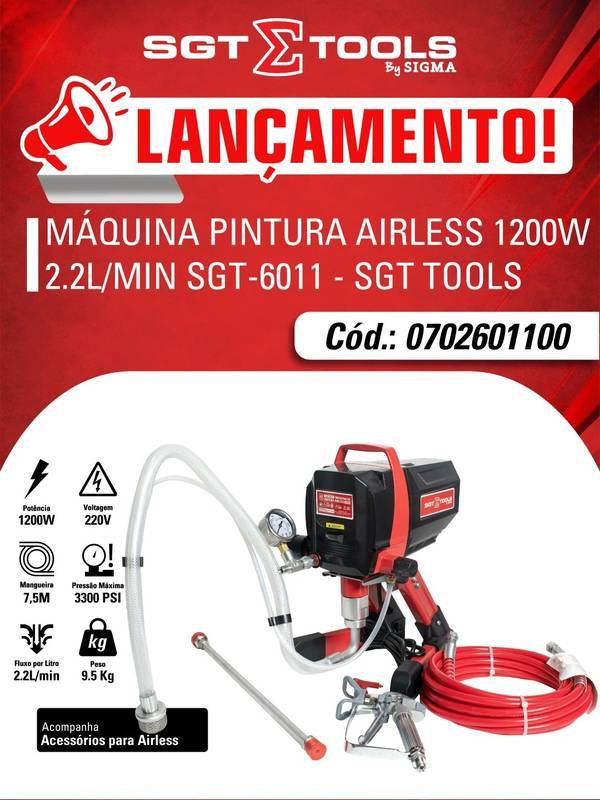 SGT-6011 - Maquina de Pintura Airless 1200W 2.2L/MIN