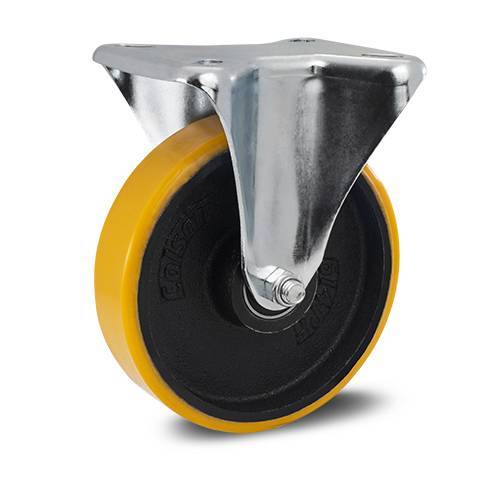 FLP.414.PF.E (0114) Rod.fixo 100MM C/PL e Roda Ferro C/PU-Esf.-AM (0114)
