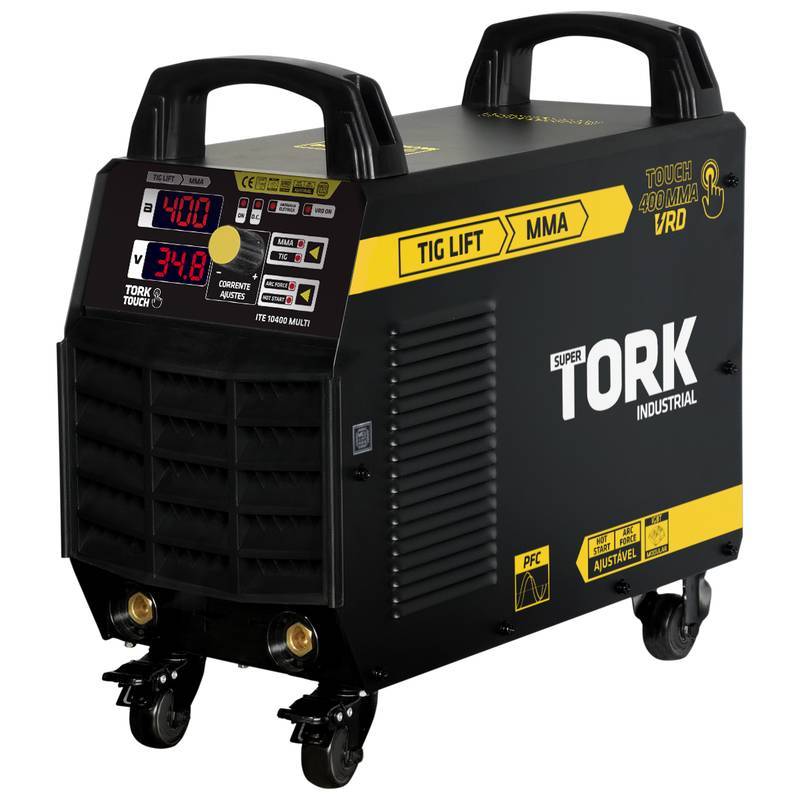 TIG Lift + Mma Vrd - Touch 400 - Inversor 2 em 1 - 400 Amperes