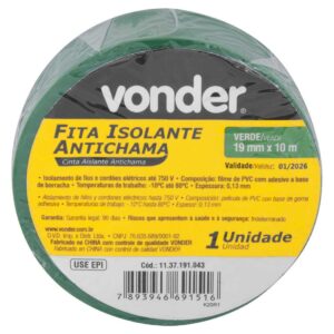 Fita Isolante Verde - 19MMX10M