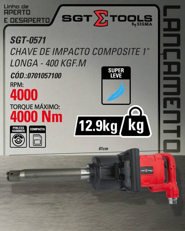 SGT-0571 - Chave de Impacto Composite 1" Longa - 400 Kgf.m (14.5KG)