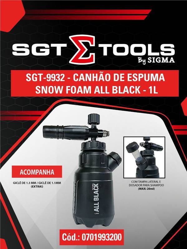 SGT-9932 - Canhão de Espuma Snow Foam All BLACK - 1L