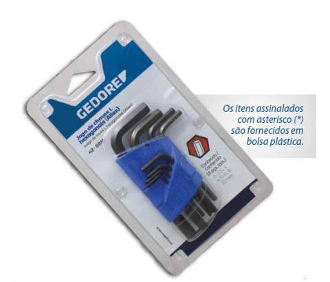 42-9P Jogo de Chave L Hexagonal 1/16" a 3/8"