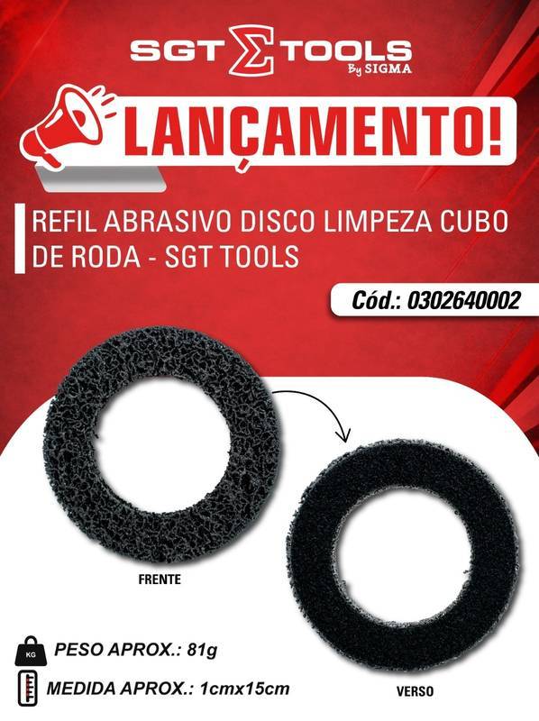 Refil Abrasivo para Disco Limpeza de Cubo de Roda