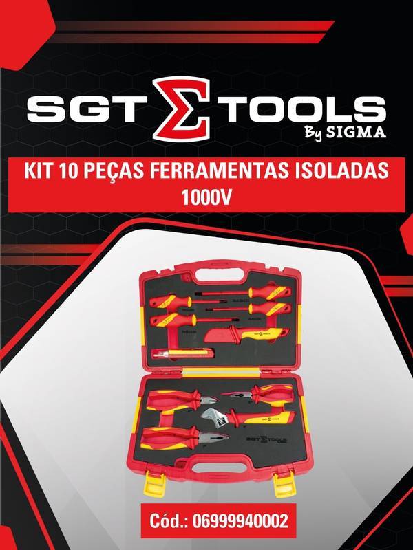 KIT 10 Pecas Ferramentas Isoladas 1000V