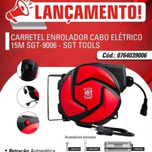 SGT-9006 - Carretel Enrolador Cabo Eletrico 15 Metros