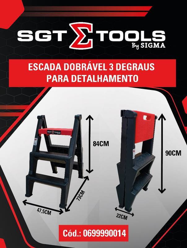 Escada Dobravel 3 Degraus para Detalhamento