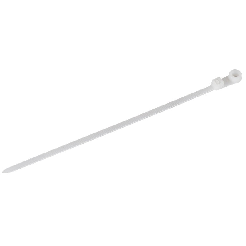 ABRAÇADEIRA EM NYLON P/PARAFUSO - BRANCO 4.8 x 200 MM 100 PCS/ EMB