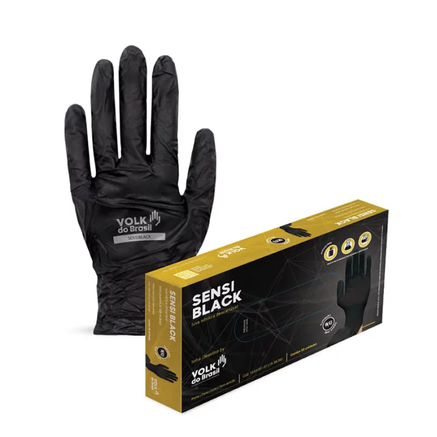 Luva Nitrilica Desc 9/G - (Sensi Black)" CX-50UN