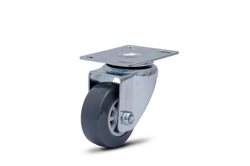 GLP.210.BP.FP (1495) ROD.GIR.50MM Placa e Roda em PVC C/PP-Furo Pas.cz (1495)