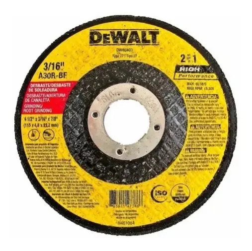 DEWALT DW80403 — Disco Desbaste/Abert. Canaleta (2 em 1) - Metal 4 1/2" X 4,8MM X 7/8"