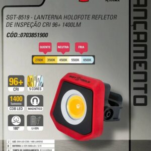 SGT-8519 - Lanterna Holofote Refletor de Inspecao Cri 96+ 1400LM