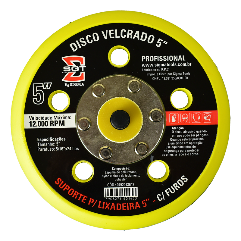 Disco Velcrado 5" C/ Furos