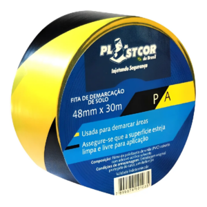 Fita Demarcacao Solo Preto/Amarelo - 48MMX30M
