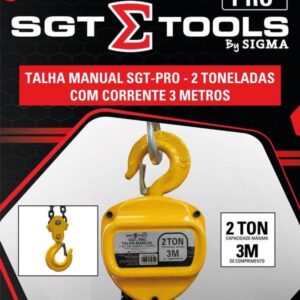 Talha Manual Sgt-Pro - 2 Toneladas com Corrente 3 Metros