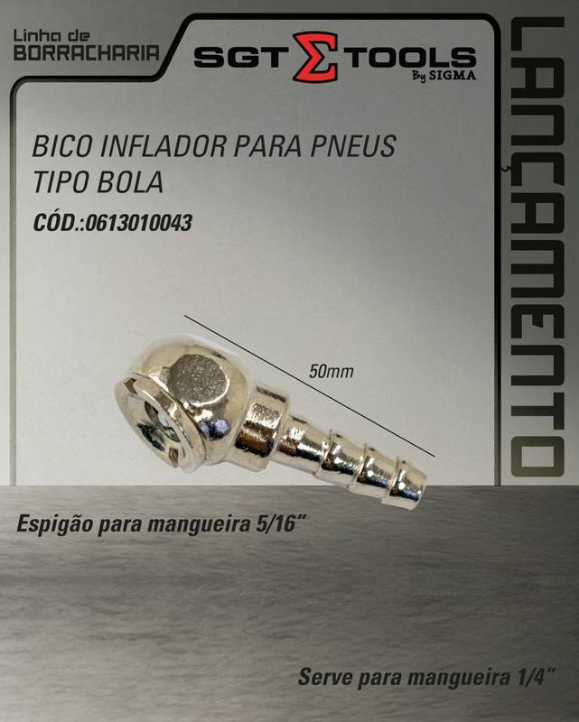 Bico Inflador para Pneus Tipo Bola