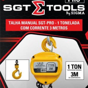 Talha Manual Sgt-Pro - 1 Tonelada com Corrente 3 Metros