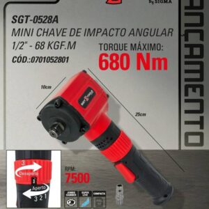 SGT-0528A - Mini Chave de Impacto Angular 1/2" - 68 Kgf.m