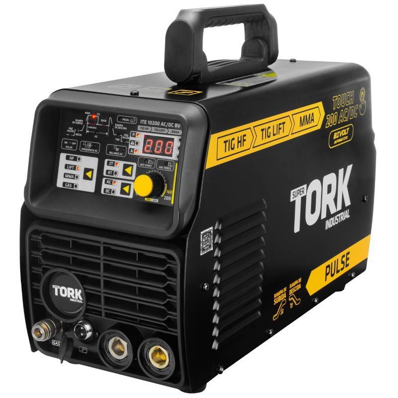 TIG HF + TIG Lift + Mma - Touch 200 AC/DC - BV - Inversor 200 Amperes - Função Pedal