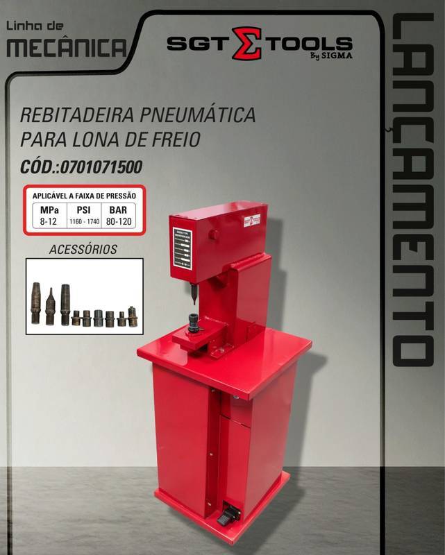 Rebitadeira Pneumatica para Lona de Freio