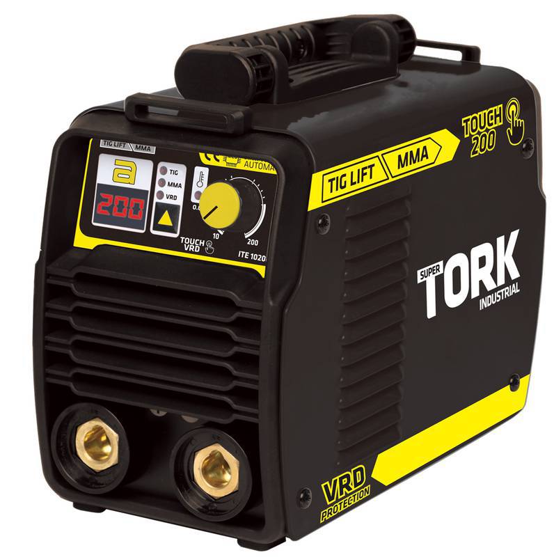 TIG Lift + Mma Pulse Vrd - Touch 200 - Inversor 2 em 1 LED - 200 Amperes