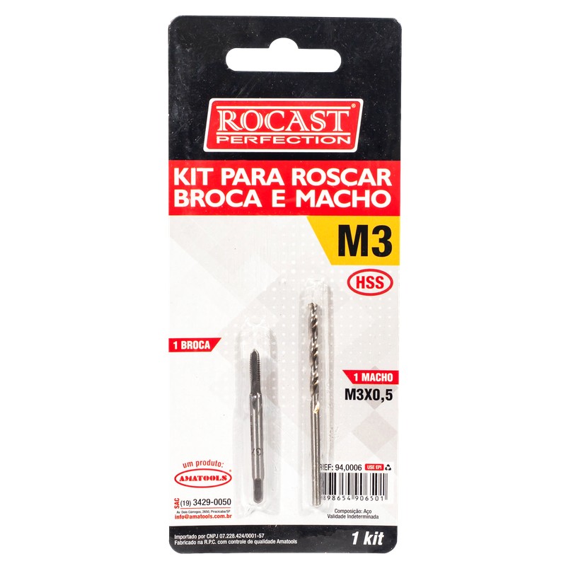 KIT P/Roscar Broca e Machos-HSS M5X0,8