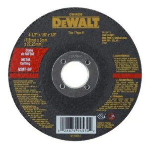 DEWALT DW44530 — Disco de Corte - Metal 4 1/2'' X 3,0MM X 7/8''