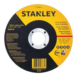 STANLEY STA8061 — Disco de Corte Fino - Metal / INOX 4 1/2" X 1,0MM X 7/8"