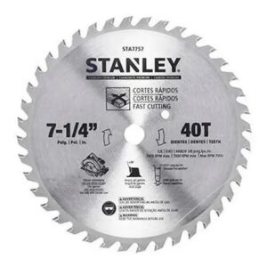 STANLEY STA7757 — Lâmina de Serra Circular 7-1/4" 40 Dentes - Furo 5/8" (16MM) - Corte Madeira