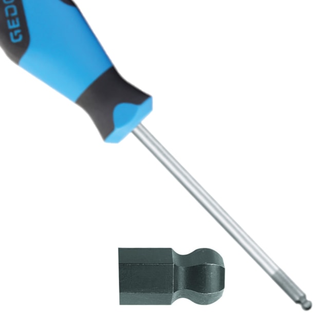 2163BK-12 Chave Hexagonal Abaulada com Cabo