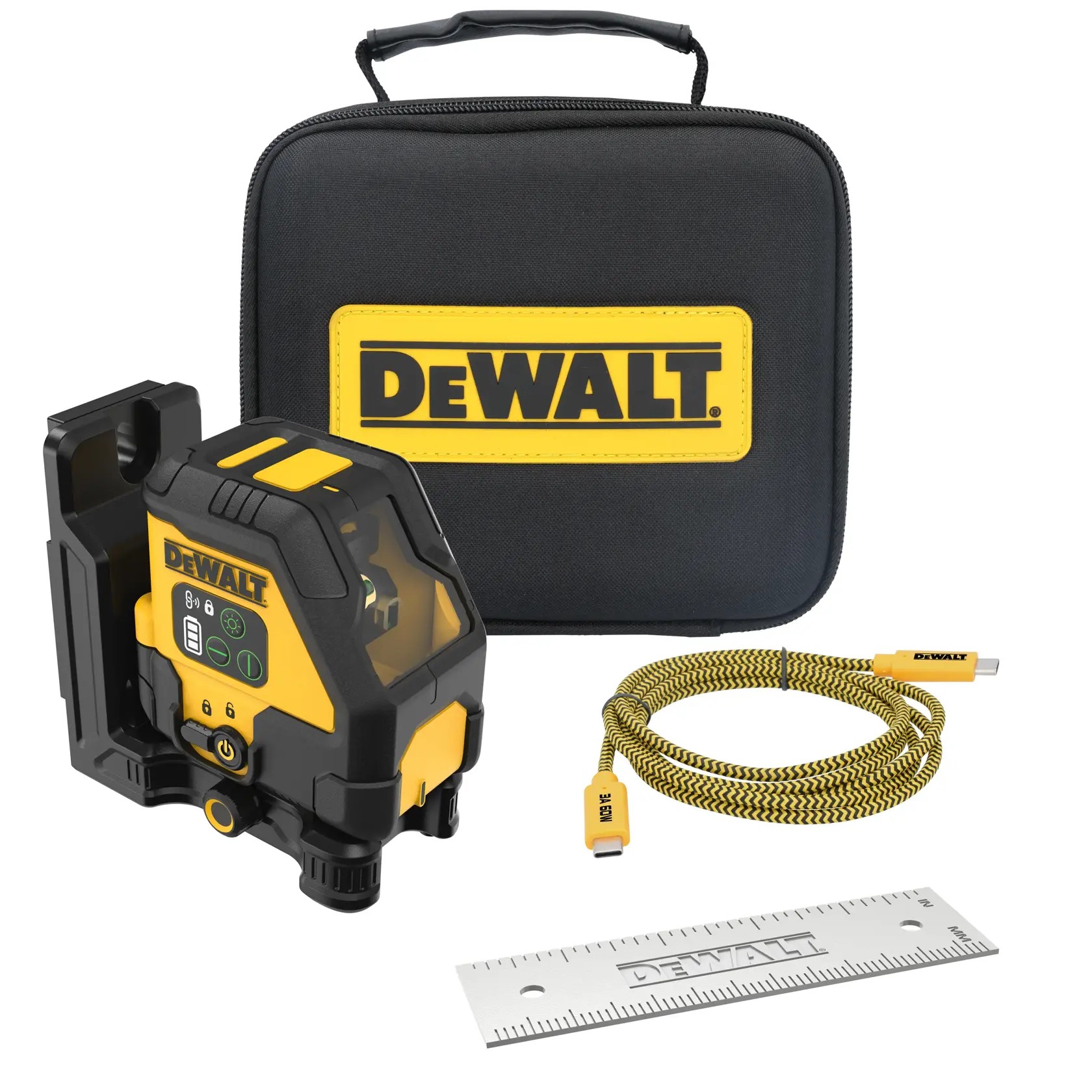 DEWALT DCLE14201GB — Nivel Laser Verde 2 Linhas Recarregável (USB) 45M