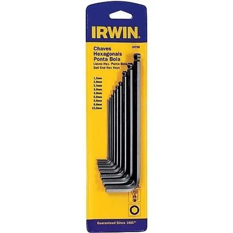 IRWIN IW10750 — Jogo de Chaves Hex L 1,5 - 10,0MM - 9PCS