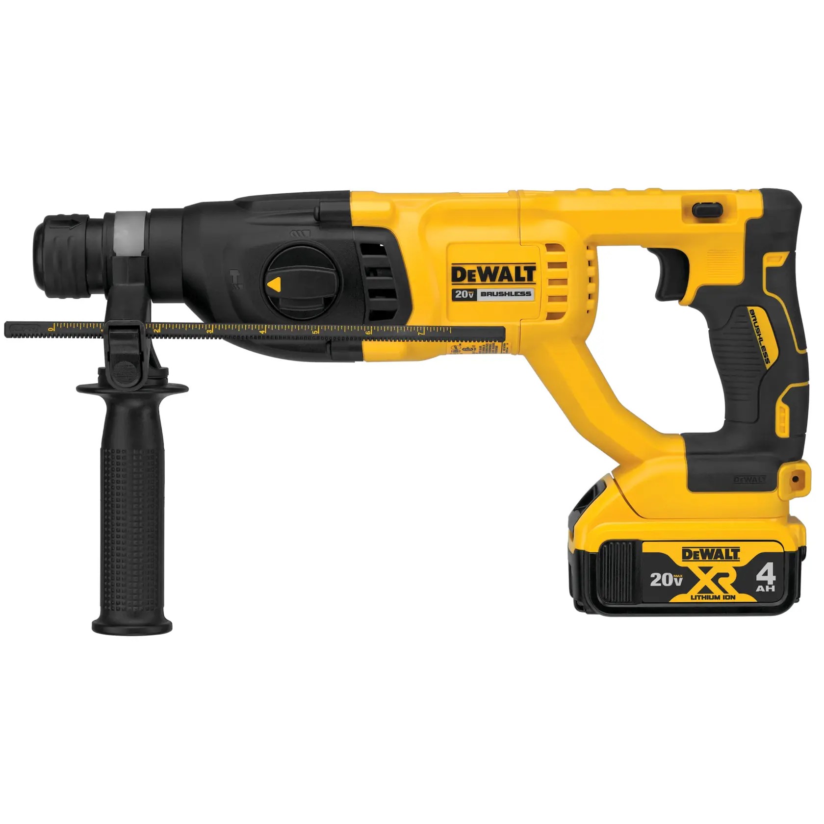DEWALT DCH133M2-BR — Martelete Perfurador / Rompedor 1" (26MM) SDS-Plus, 20V Max* LI-Ion Brushless, 2 Bat 4AH, (DCB204) Carreg. Bivolt 4AH e Bolsa