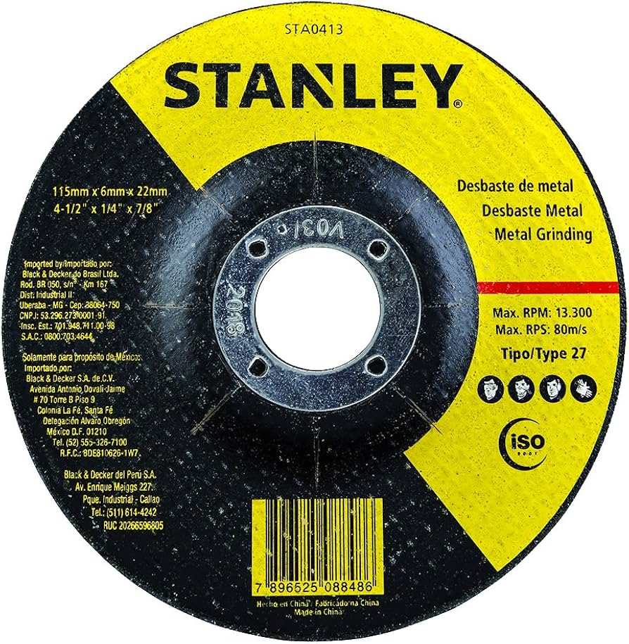 STANLEY STA0414 — Disco de Desbaste - Metal 7'' X 6,0MM X 7/8''