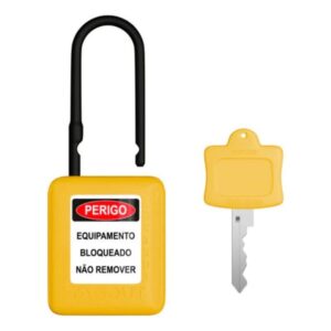 Cadeado Bloqueio Hast Plast Amarelo - 38X6,3MM