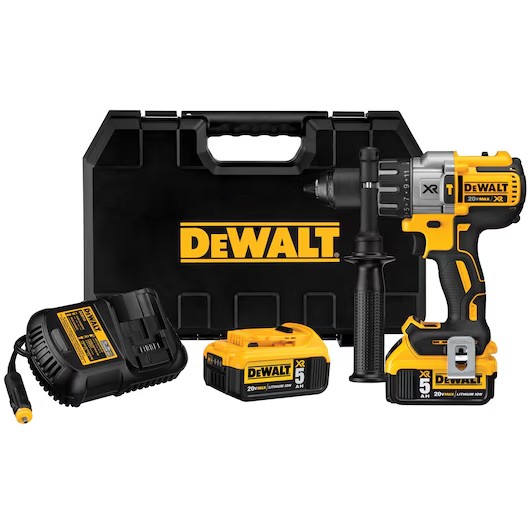 DEWALT DCD996P2T-BR — Paraf/Furad de Impacto 1/2" (13MM) 20V Max* LI-Ion, Brushless, C/ 2 Baterias (DCB205), Carg Biv (DCB1104) e Maleta