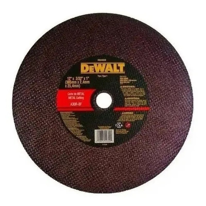 DEWALT DW44620 — Disco de Corte - Metal 12" X 2,4MM X 1"